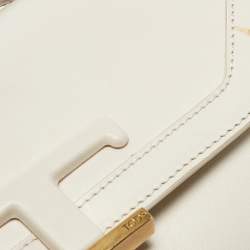 Pre Owned Tod's Off White Leather T Timeless Crossbody Bag