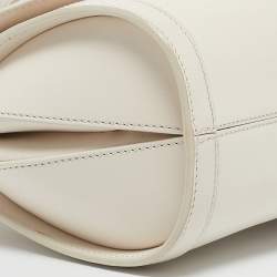 Pre Owned Tod's Off White Leather T Timeless Crossbody Bag