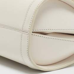 Pre Owned Tod's Off White Leather T Timeless Crossbody Bag