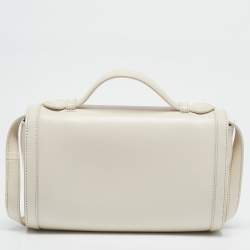 Pre Owned Tod's Off White Leather T Timeless Crossbody Bag