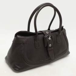 Tod's Brown Leather Buckle Satchel