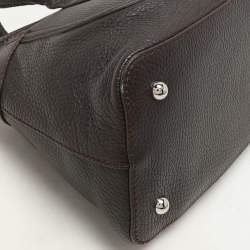 Tod's Brown Leather Buckle Satchel