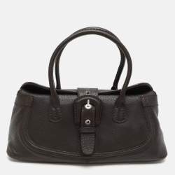 Tod's Brown Leather Buckle Satchel