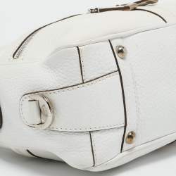 Tod's White Leather Zip Pocket Shoulder Bag