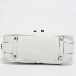 Tod's White Leather Zip Pocket Shoulder Bag