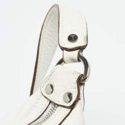 Tod's White Leather Zip Pocket Shoulder Bag