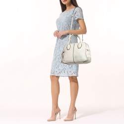 Tod's Off White Leather Miky Satchel