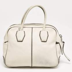 Tod's Off White Leather Miky Satchel