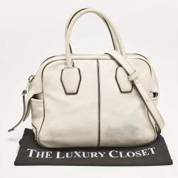 Tod's Off White Leather Miky Satchel