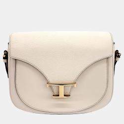 Tod's Cream Leather Timeless T-bag