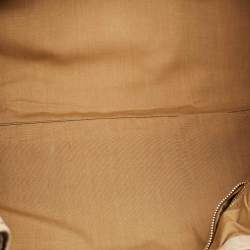 Tod's Beige Shimmer Nubuck Leather Studded Lock Flap Shoulder Bag