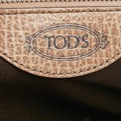 Tod's Beige Leather and Suede Shoulder Bag