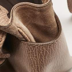 Tod's Beige Leather and Suede Shoulder Bag