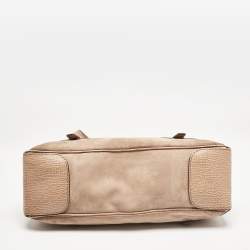 Tod's Beige Leather and Suede Shoulder Bag