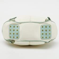 Tod's Off White/Green Nylon,Suede and Leather Charlotte Hobo