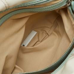 Tod's Off White/Green Nylon,Suede and Leather Charlotte Hobo