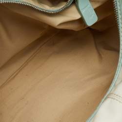 Tod's Off White/Green Nylon,Suede and Leather Charlotte Hobo
