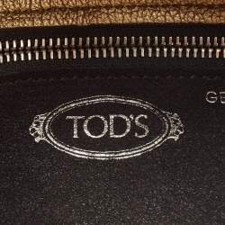 Tod’s Gold Leather Gommino Wave Top Handle Bag