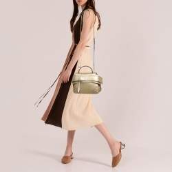 Tod’s Gold Leather Gommino Wave Top Handle Bag