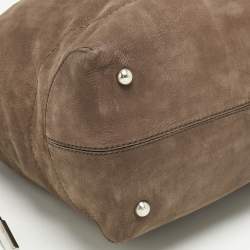 Tod's Dark Brown Iridescent Leather Drawstring Tote