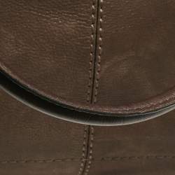 Tod's Dark Brown Iridescent Leather Drawstring Tote