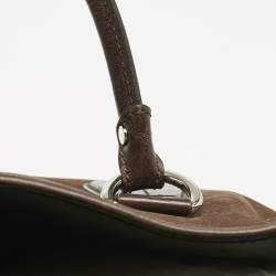 Tod's Dark Brown Iridescent Leather Drawstring Tote