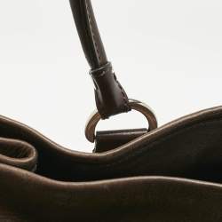Tod's Dark Brown Iridescent Leather Drawstring Tote