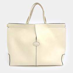 Tod's Yellow Leather Medium Di Back Folio Bag 