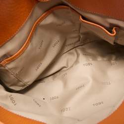 Tod's Orange Leather D-Styling Shopper Tote
