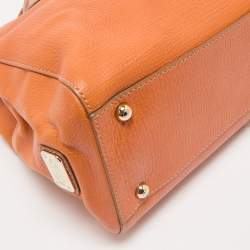 Tod's Orange Leather D-Styling Shopper Tote