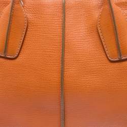 Tod's Orange Leather D-Styling Shopper Tote