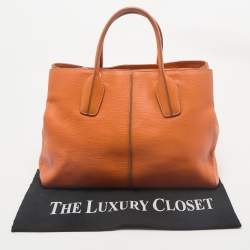 Tod's Orange Leather D-Styling Shopper Tote