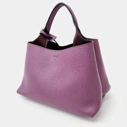 Tod's Purple Leather Manich Tote and Shoulder Bag Micro