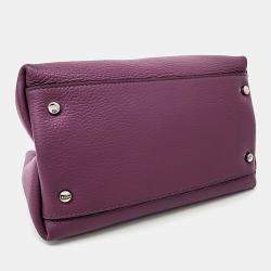 Tod's Purple Leather Manich Tote and Shoulder Bag Micro