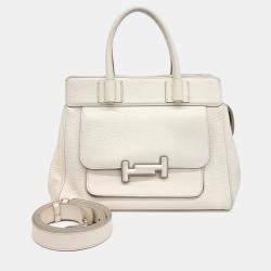 Tod's White Leather Tote Bag