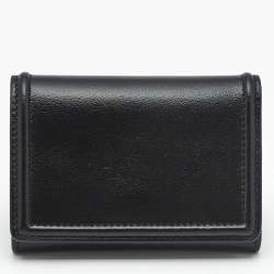 Pre Owned Tod's Black Leather Double T Trifold Wallet