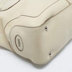 Pre Owned Tod's Beige Leather Restyling D Bag Media Tote