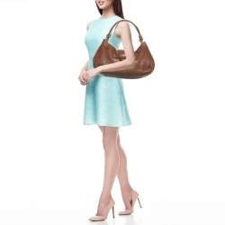 Pre Owned Tod's Brown Leather Studs Hobo