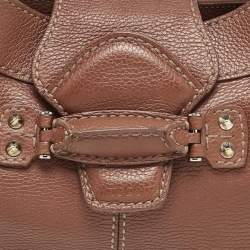 Pre Owned Tod's Brown Leather Studs Hobo