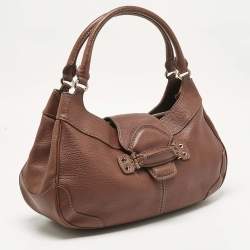 Pre Owned Tod's Brown Leather Studs Hobo