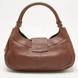 Pre Owned Tod's Brown Leather Studs Hobo