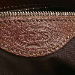 Pre Owned Tod's Brown Leather Studs Hobo