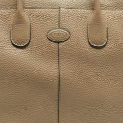 Pre Owned Tod's Beige Leather Large Di Tote