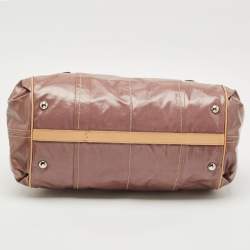 Pre Owned Tod's Mauve/Tan Patent Fabric G-Line Easy Duffel Bag