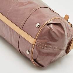 Pre Owned Tod's Mauve/Tan Patent Fabric G-Line Easy Duffel Bag