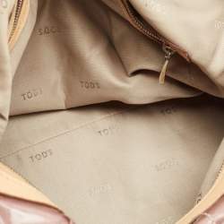 Pre Owned Tod's Mauve/Tan Patent Fabric G-Line Easy Duffel Bag