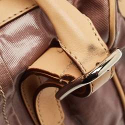 Pre Owned Tod's Mauve/Tan Patent Fabric G-Line Easy Duffel Bag