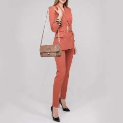 Pre Owned Tod's Old Rose Leather Turnlock Flap Shoulder Bag