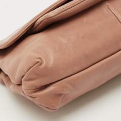 Pre Owned Tod's Old Rose Leather Turnlock Flap Shoulder Bag