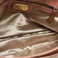 Pre Owned Tod's Old Rose Leather Turnlock Flap Shoulder Bag